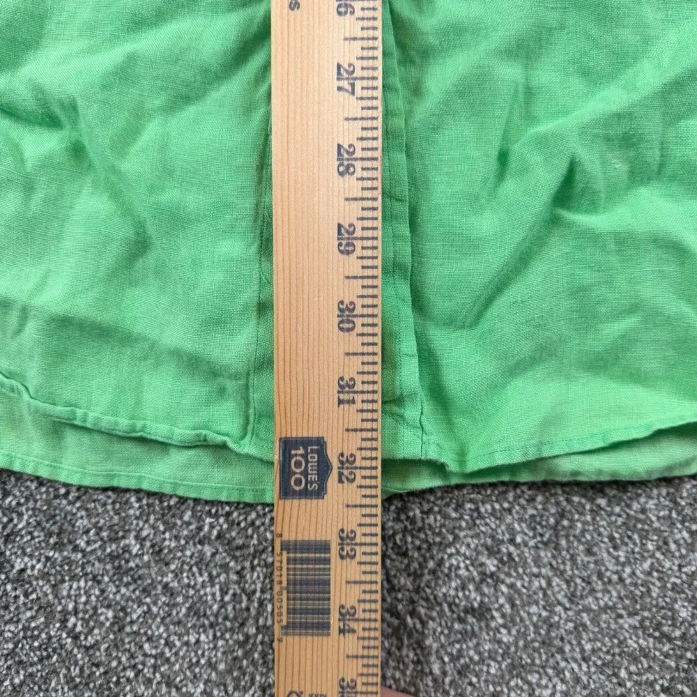 Polo Ralph Lauren Blake Shirt Large Green 100% Linen Short Sleeve Button Down